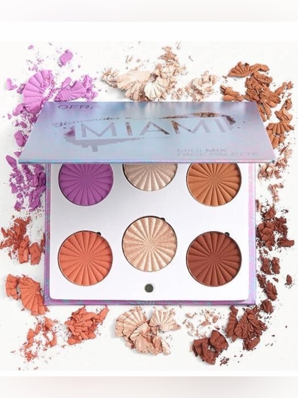 OFRA Bienvenidos a Miami Face Palette 2 Blushes 2 Highlighters & 2 Bronzers New